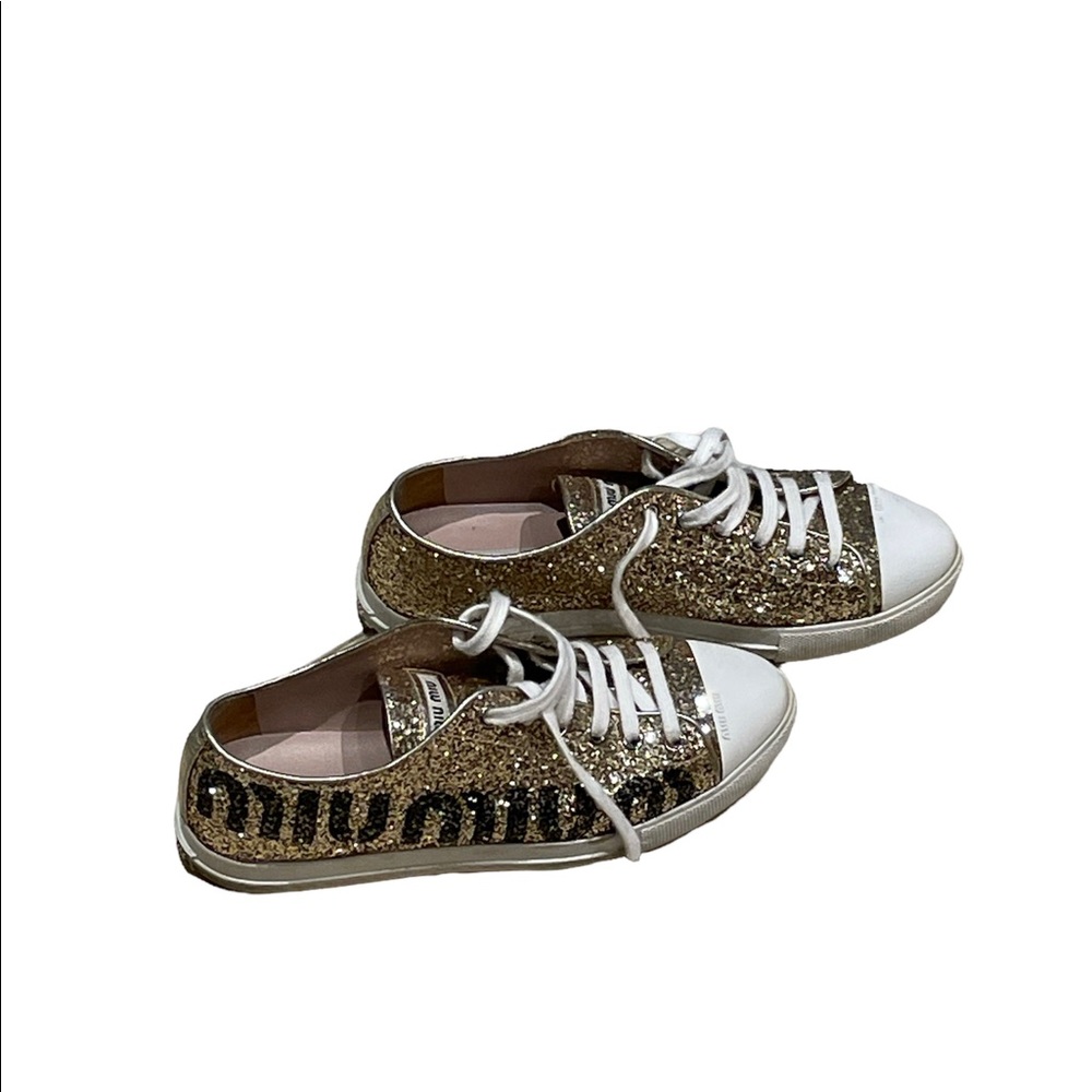 MIU MIU Gold Shiny Sneakers!